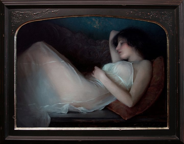 Джереми Липкинг, "Лежащая женщина в белом" (в раме)