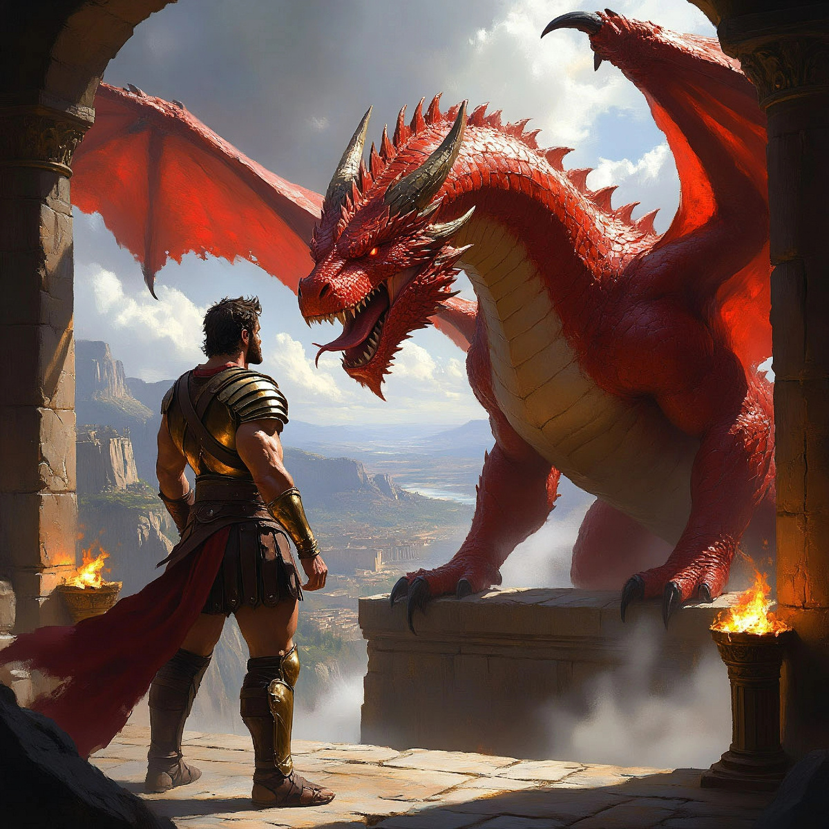 Сражение Гладиатора и Дракона