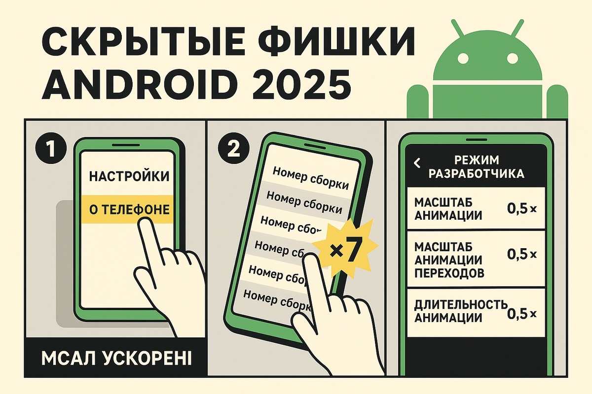 Скрытые фишки Android 2025: Ускорь смартфон, защити данные и автоматизируй всё!