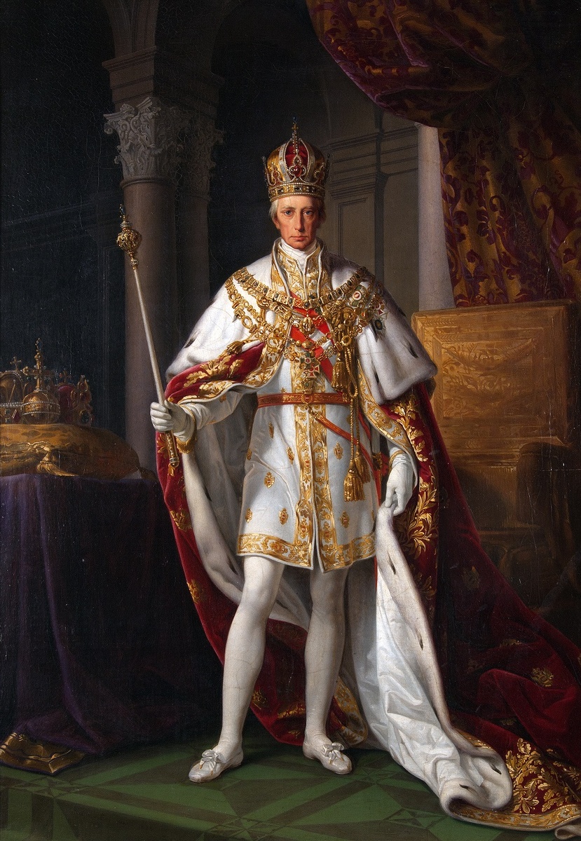 Портрет Франца в парадном императорском облачении работы Леопольда Купельвизера