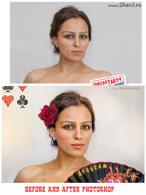 ретушь портрета до и после