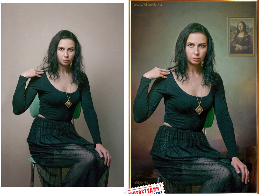 Фотопортрет до и после Photoshop
