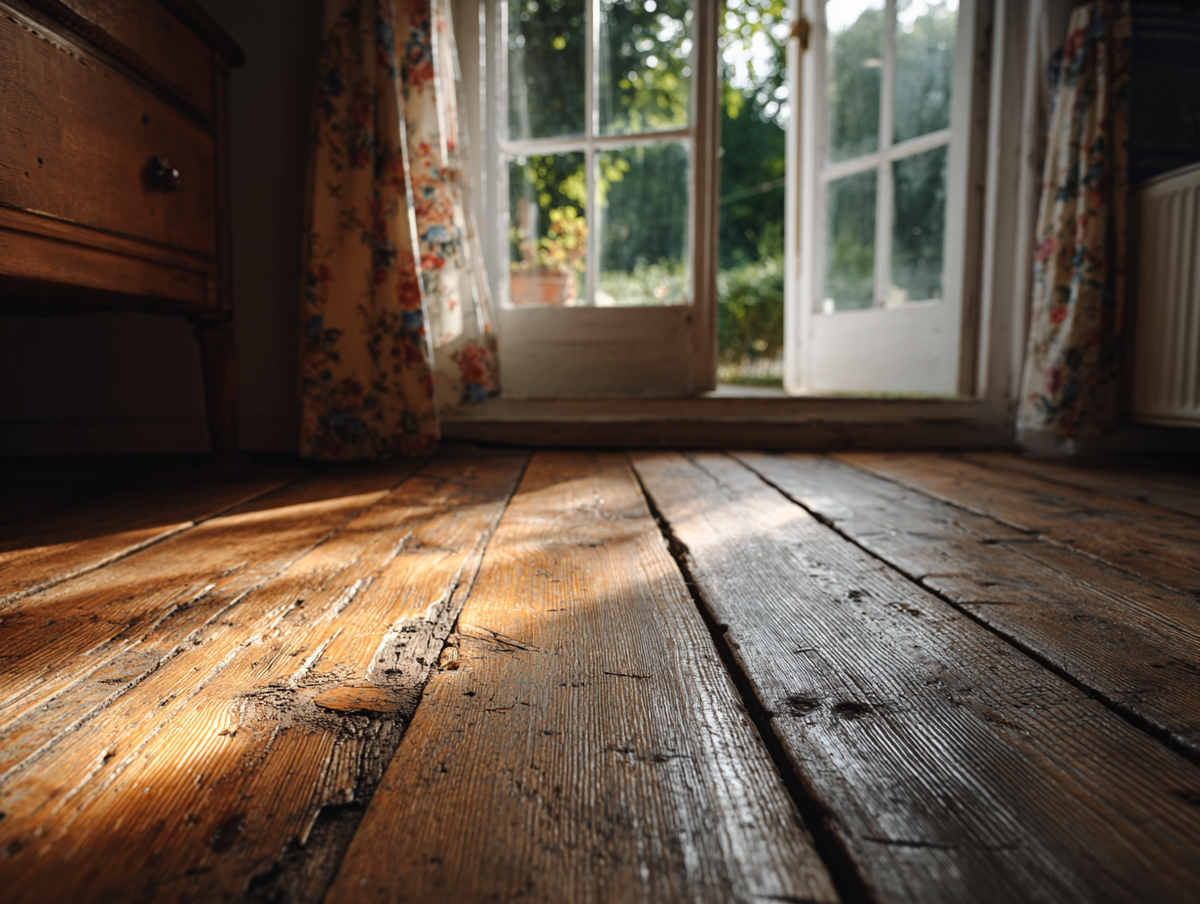 Деревянный пол - держится, несмотря на то, что уже старенький