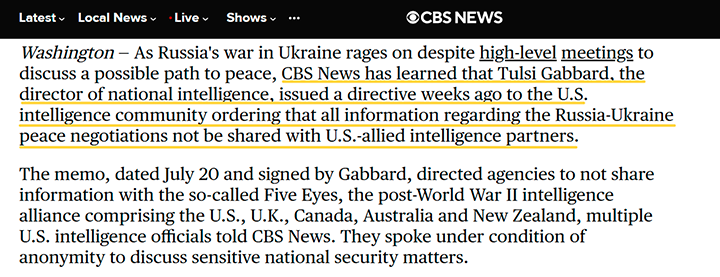 Скриншот страницы сайта cbsnews.com