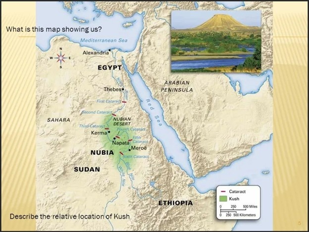 Нубия на карте Древнего Египта Фото из открытого доступа