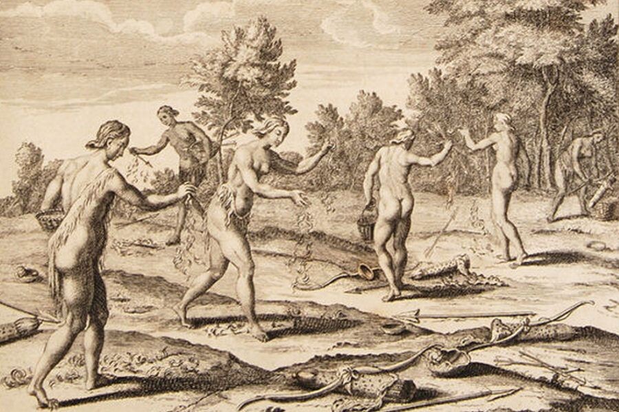    Бернар Пикар. Гравюра на медной пластине с изображением индейцев Флориды, около 1721 года