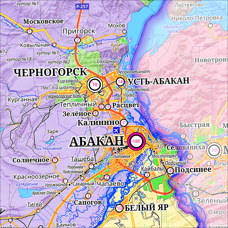 Новая карта ОТРОК Республики Хакасия, 138 х 87 см, на плотной баннерной ткани, от 2235 руб. На Озоне и Яндекс Маркете. Фрагмент.