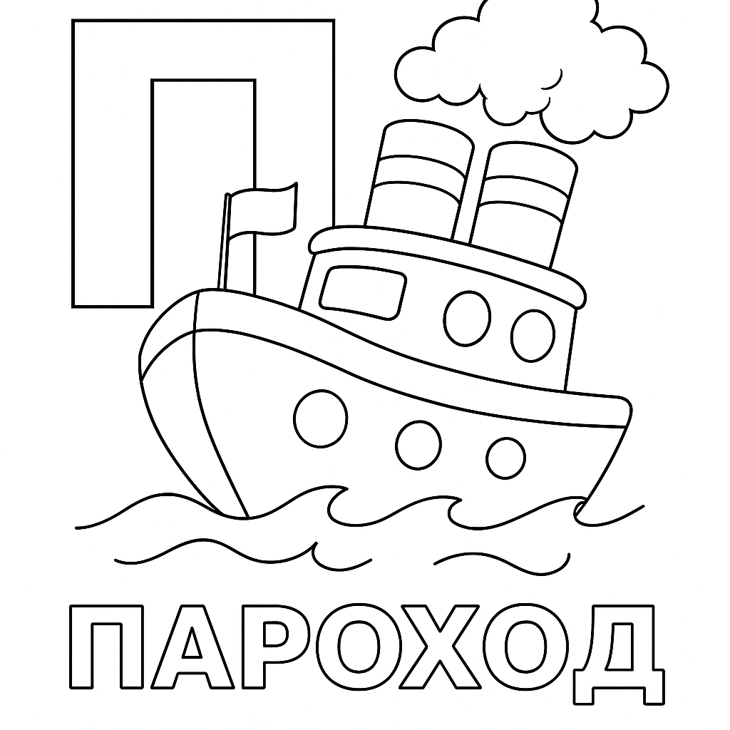 Раскраска буква «П» — скачать и распечатать бесплатно для детей
