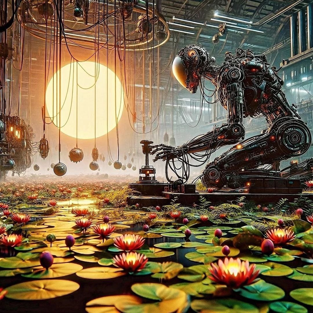 Слеза алгоритма, взращённая из твоих «почему?» —  
Роса на железном лотосе. Солнце не видит её.