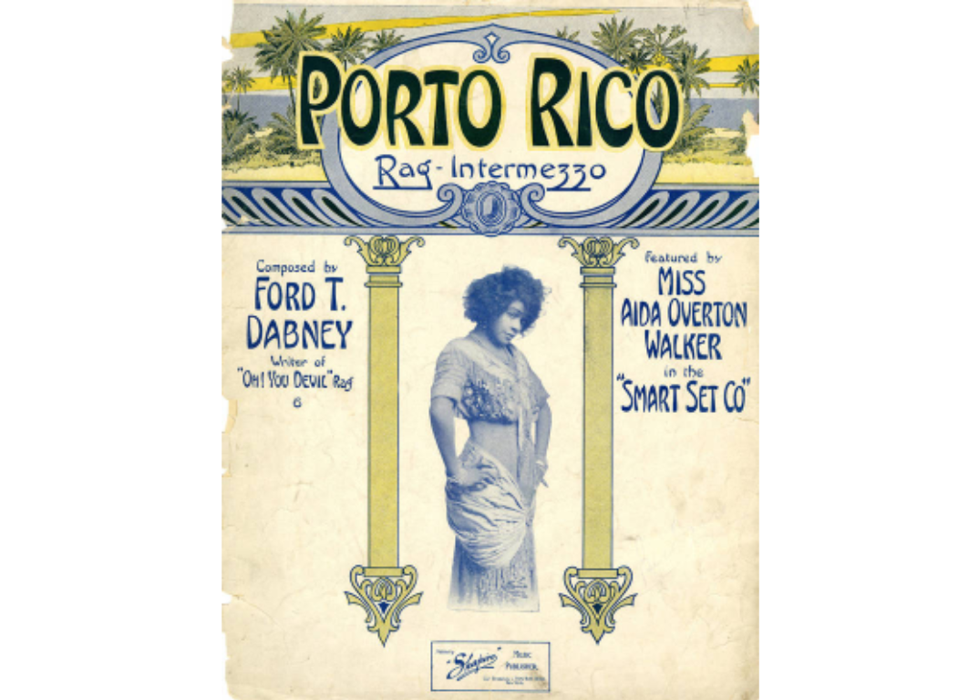 Музыканты тоже черпали вдохновение за океаном. В 1910 году композитор Форд Дабни написал пьесу «Porto Rico rag intermezzo». Однако изображение женщины на обложке отражало стереотипные представления об эротичности и женственности пуэрториканок, характерные для того времени.