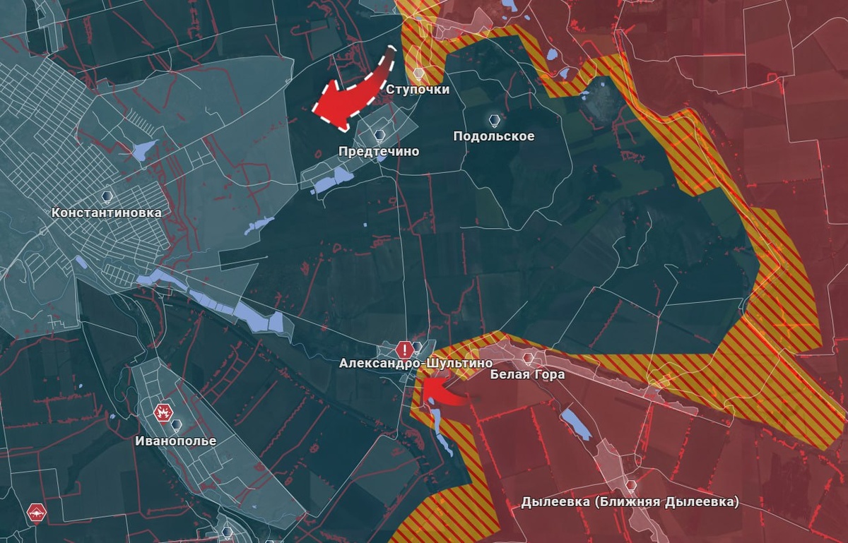    Карта боевых действий с Telegram-канала "Рыбарь"