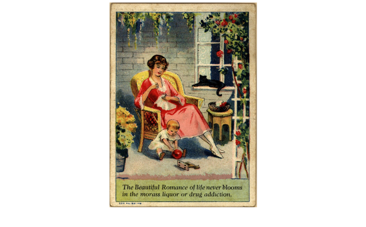 Институт Кили работал с 1879 по 1965 год, предлагая лечение алкогольной и наркотической зависимости.
В рекламе 1921 года изображена счастливая женщина за шитьём, рядом играет ребёнок. Подпись гласит:

«Прекрасный романс жизни никогда не расцветает в трясине алкоголя или наркотической зависимости».

Чтобы привлечь внимание, реклама предлагала небольшой подарок — бесплатные иглы и нитковдеватель.