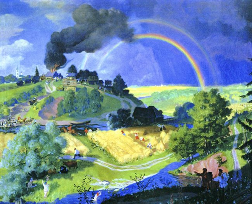 Б. Кустодиев. После грозы. 1921