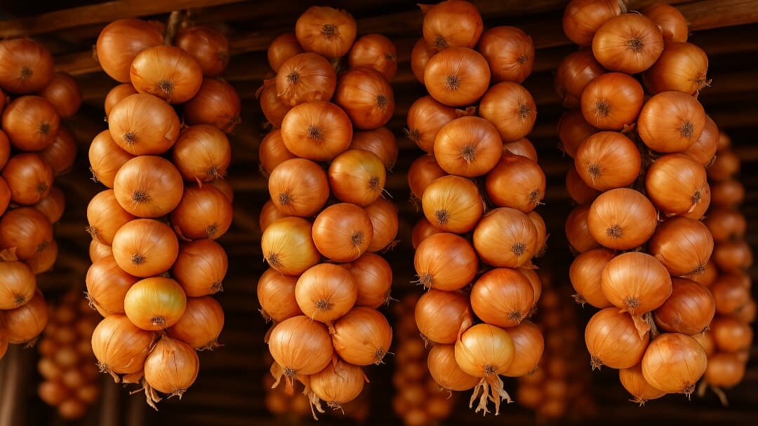 Просушка лука на чердаке
