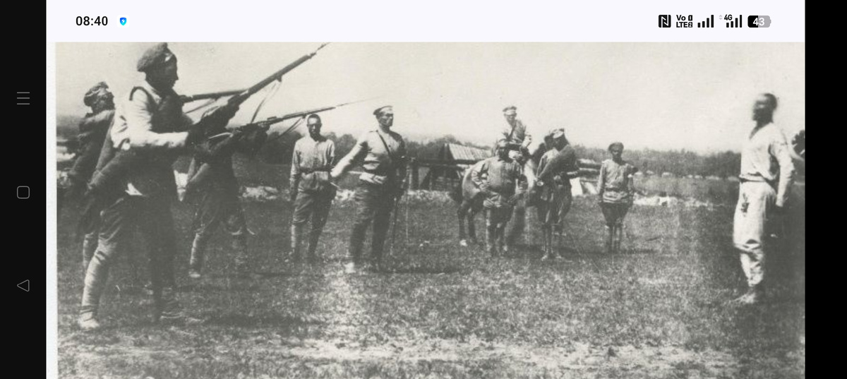 Расстрел партизан семеновцами. Фото в доступе. 