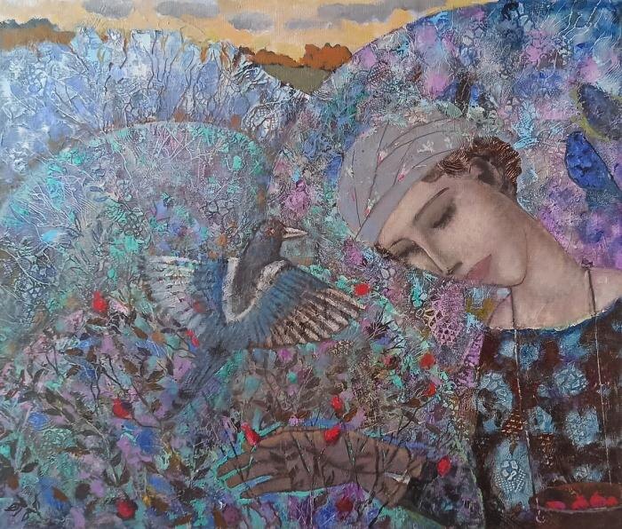 © Анатолий Тимошкин. Сбор шиповника. Холст, масло. 60 х 70см. 2024-2025.