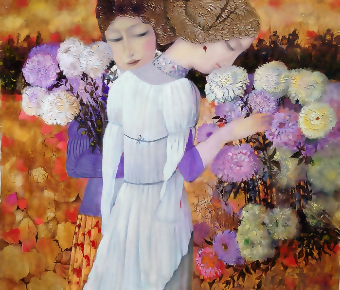 © Анатолий Тимошкин. Время хризантем. Холст, масло.