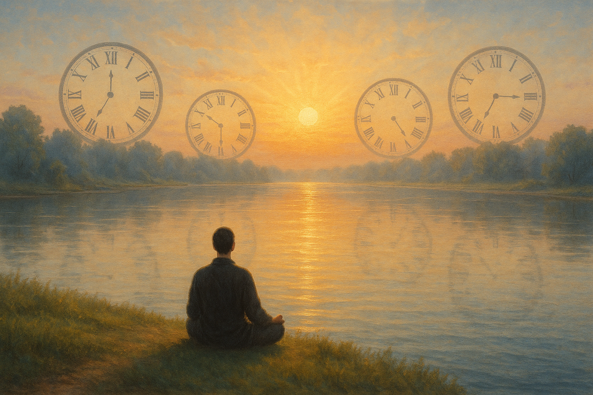 Утренняя медитация на берегу реки