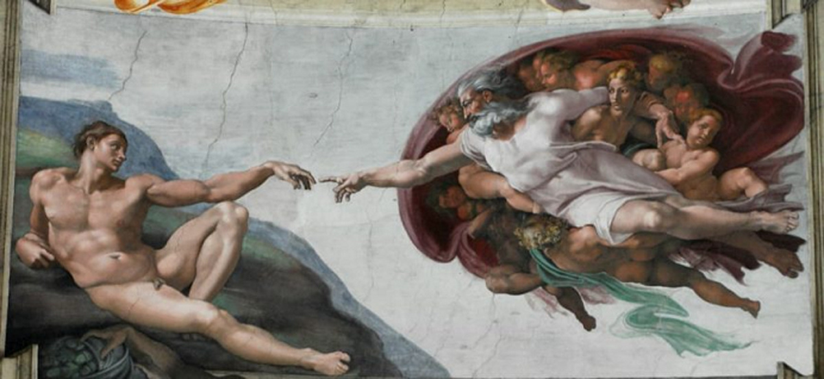        Роспись центральной части свода «Сотворение Адама»