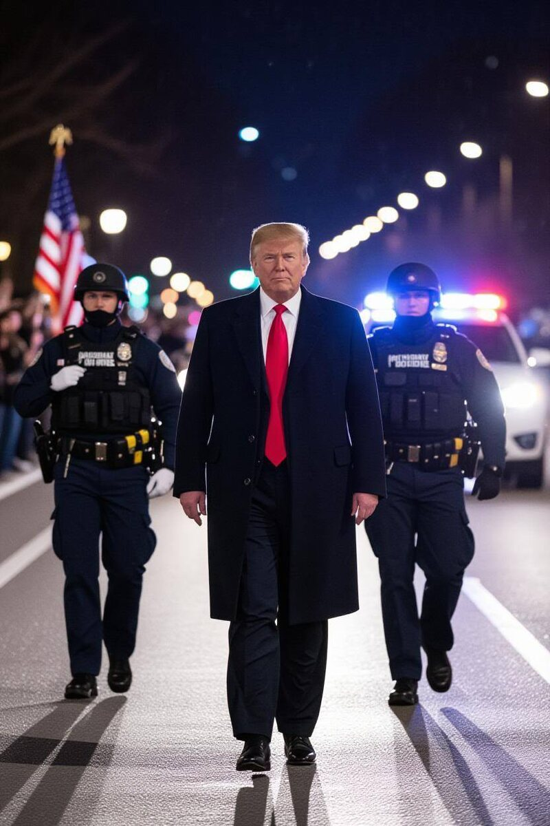 Трамп вышел патрулировать улицы Вашингтона.