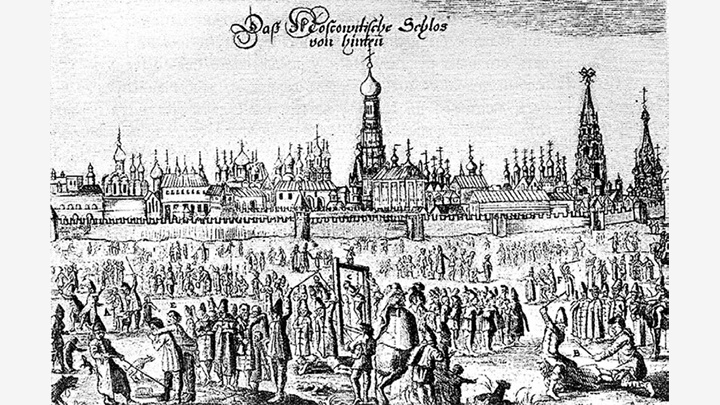    Кремль. Гравюра из книги Адама Олеария "Описание путешествия в Московию и через Московию в Персию и обратно"