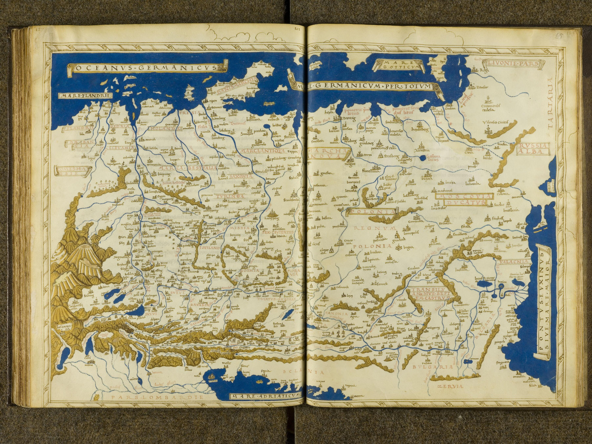 Карта Кузанского из дополнения к рукописному Атласу Эгейского моря (Insularium illustratum) Генриха Мартелла (ок. 1490) 