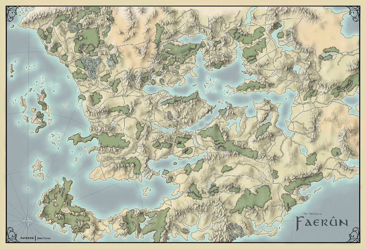 Faerun Map From Forgotten Realms by JamesNalepa
