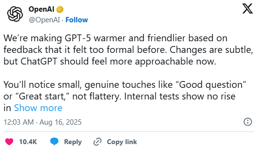 Источник: @OpenAI. X.