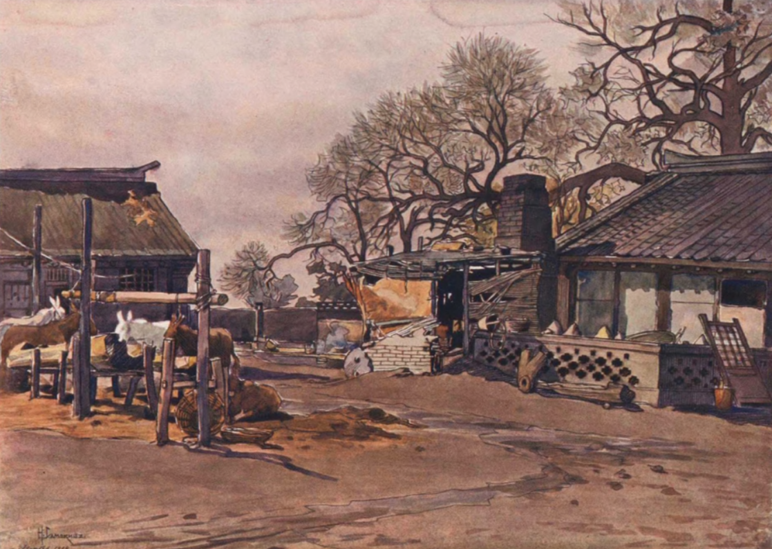 Дворик  Китайскаго  дома  в  Мукдене.