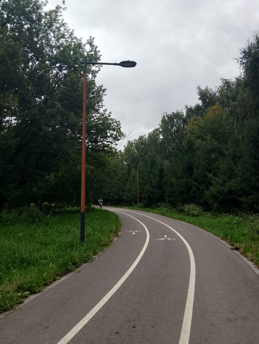 Основные дорожки с освещением и местом для велосипедистов, самокатчиков и т.д. и простых пешеходов. Фото автора