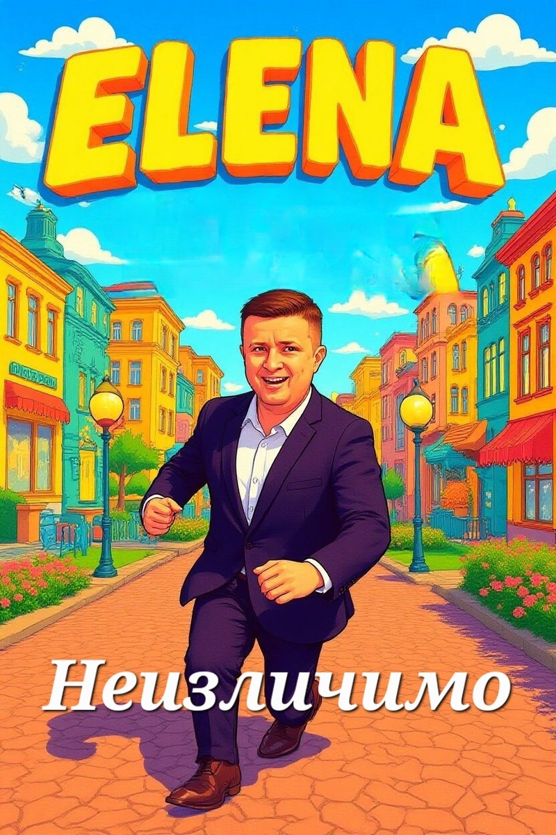 Александер Арсланов убегает от огромных букв "ЕЛЕНА".