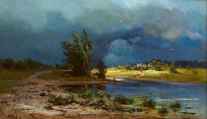 Федор Васильев. Перед грозой. 1868. Холст, масло. 31,8 х 52,4. Государственный художественный музей Югры, Ханты-Мансийск