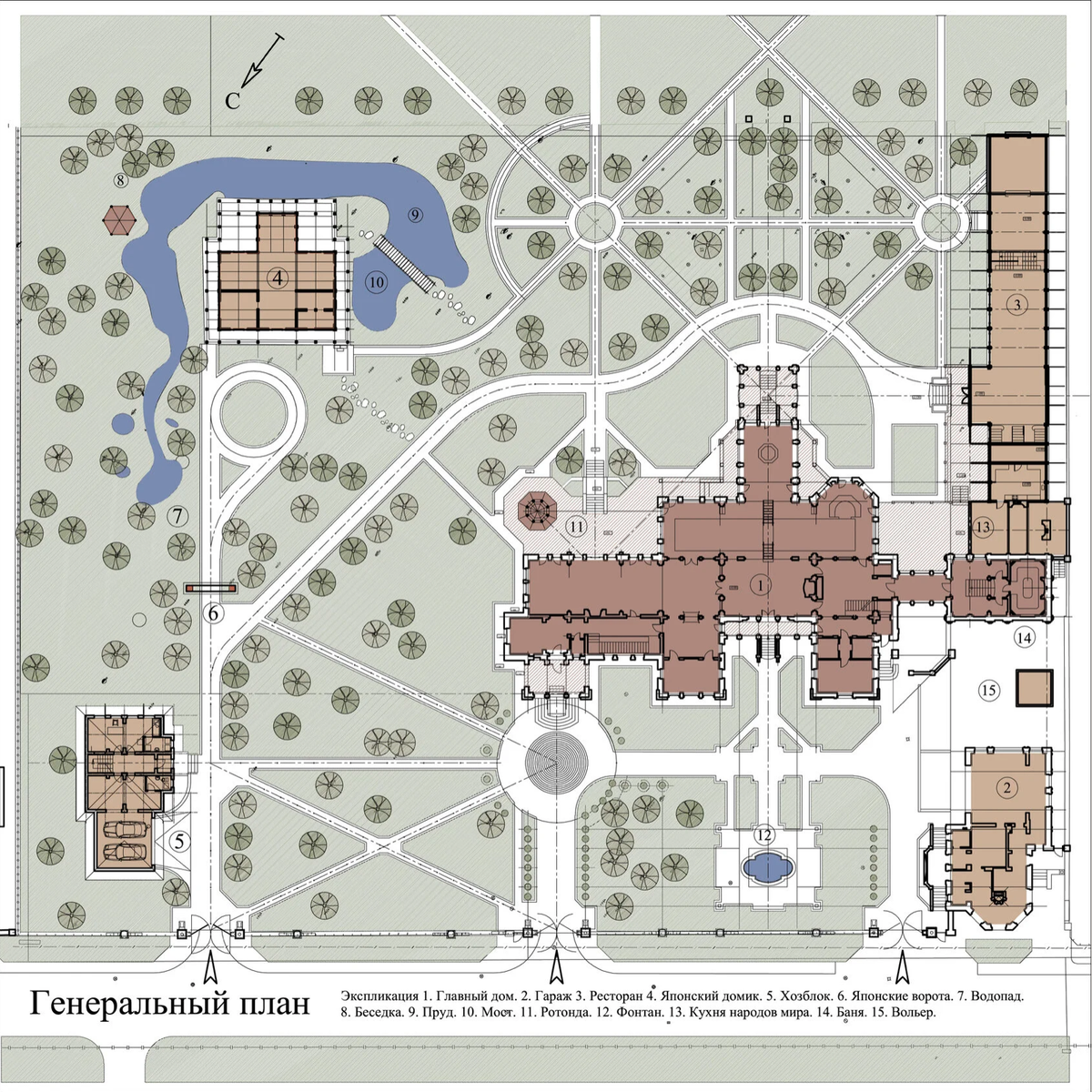 Генеральный план усадьбы "Модерн"