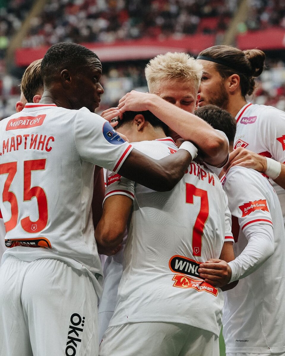 "Спартак" празднует гол в ворота "Рубина". Фото тг-канал "Спартака"