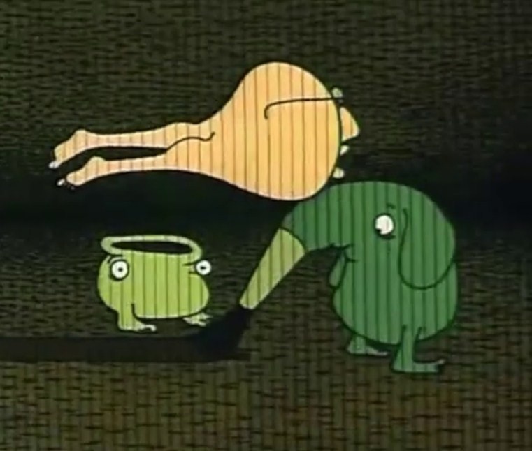 Кадр из мультфильма "Фру-89. Слева направо". Студия «Союзмультфильм» (1989 г.)