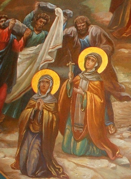 Побиение камнями святых Зинаиды и Филониллы. 19 в. Храм при доме кн. З. Н. Юсуповой, гр. Сумароковой-Эльстон у Красных ворот в Москве.