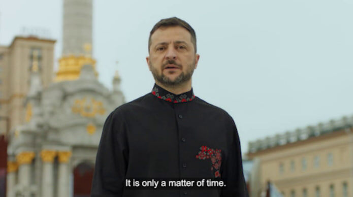    скриншот видео с телеграм-канала Зеленского