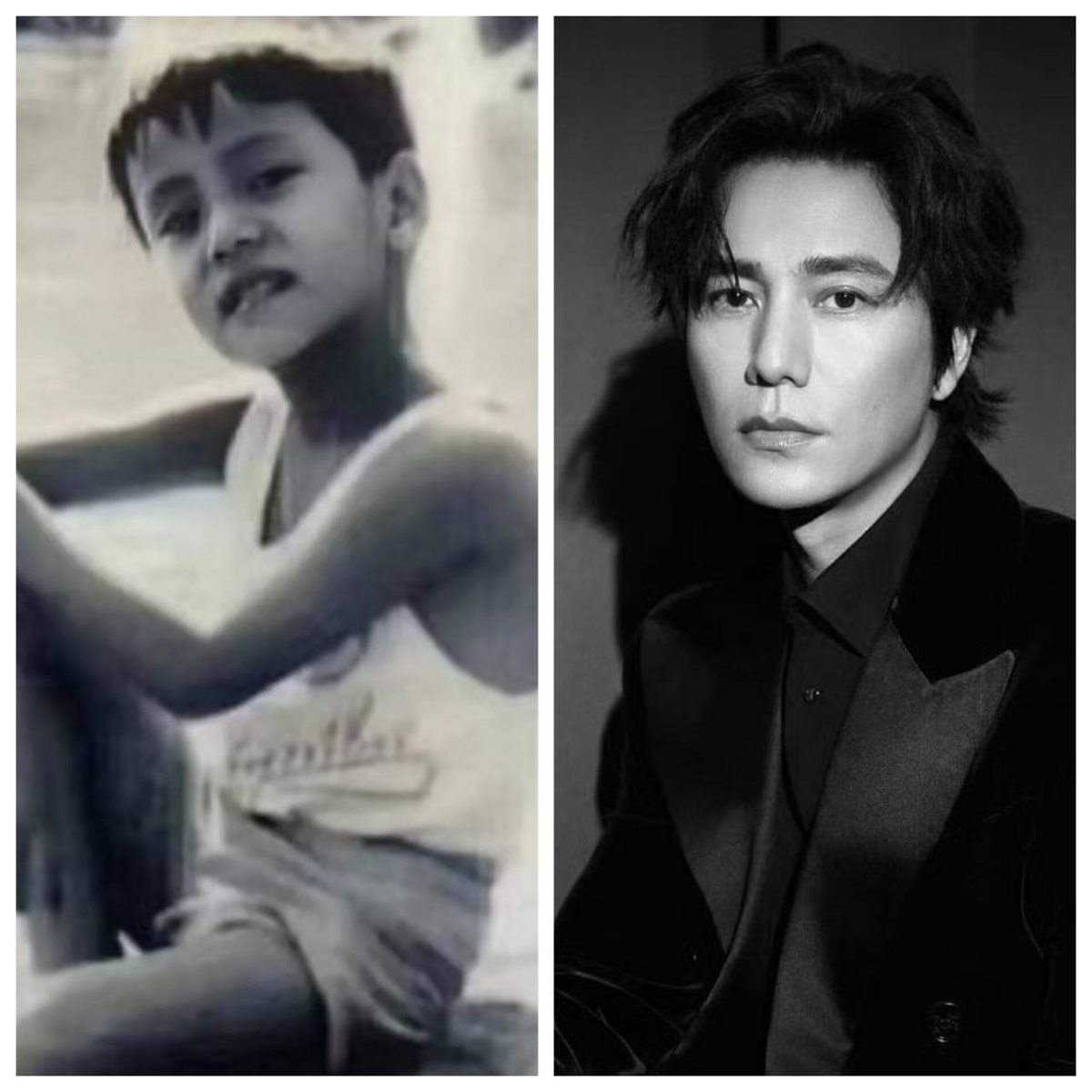 Чэнь Кунь в детстве и сейчас.