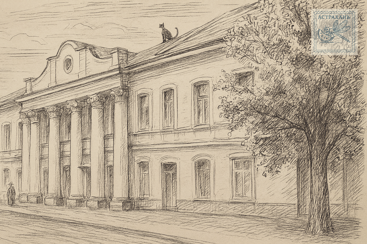 Набросок дома Агамжановых. Возможно именно так дом выглядел в первой трети 19-го века.
