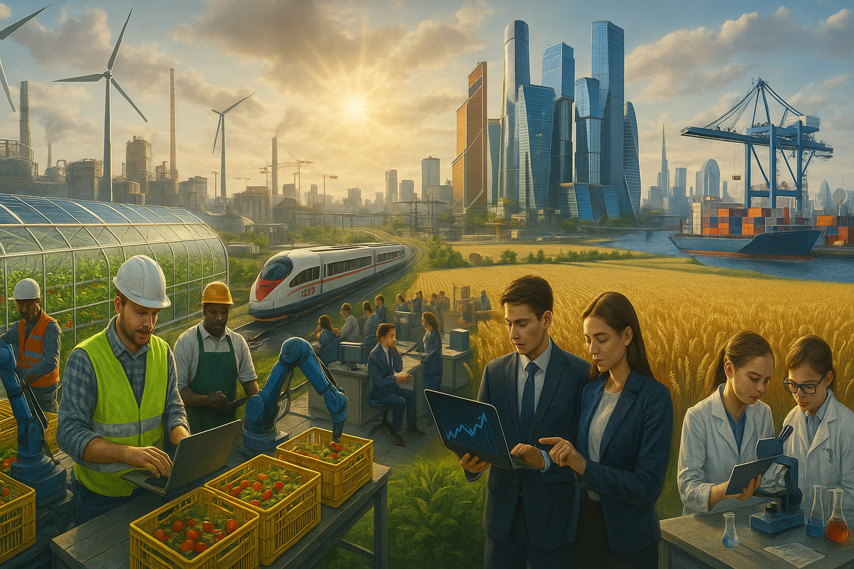 Концепт-арт "идеального развития экономики глазами оптимиста