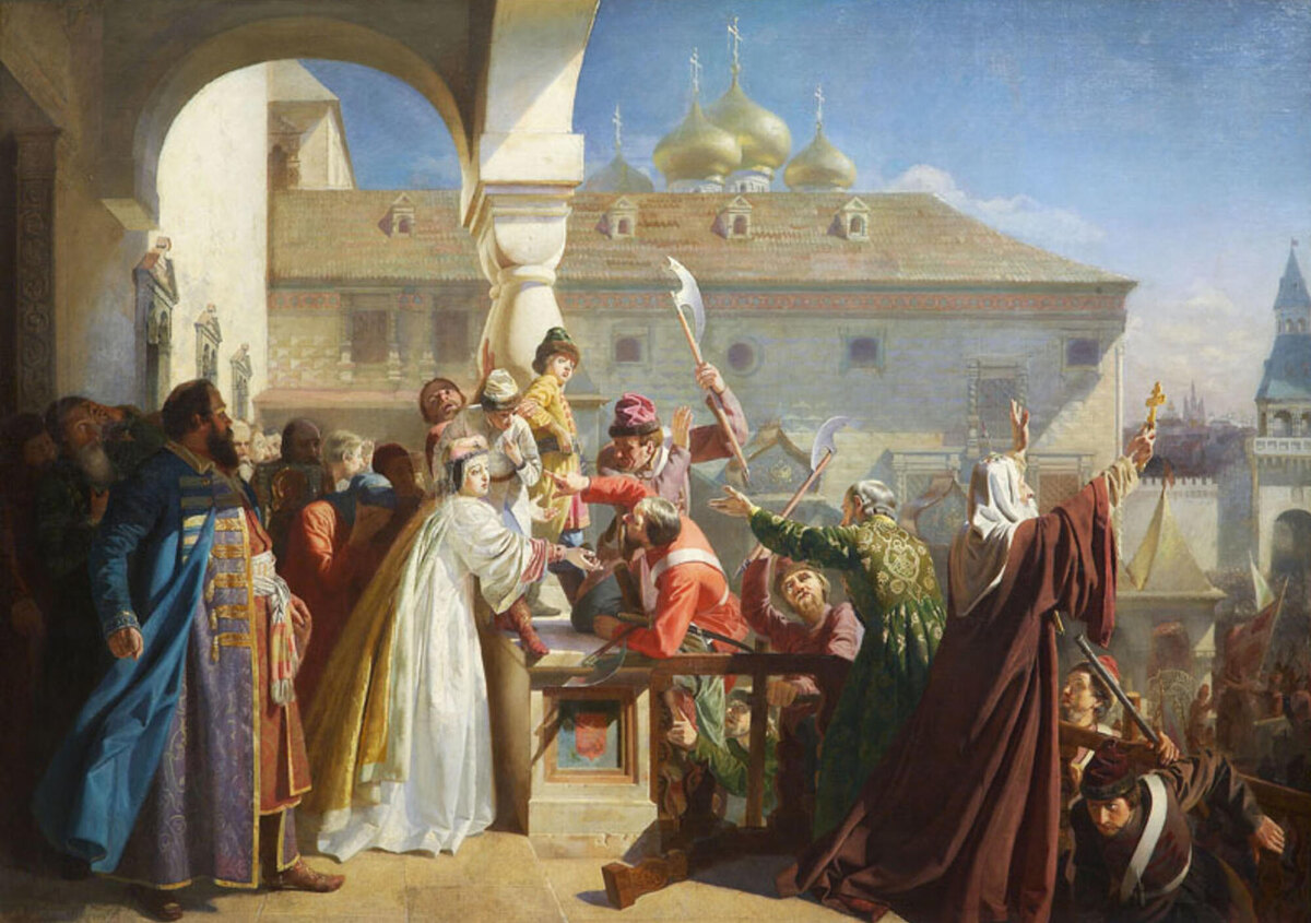 Стрелецкий бунт. Н.Д. Дмитриев-Оренбургский. 1864 год. Масло. Изображение из открытых источников