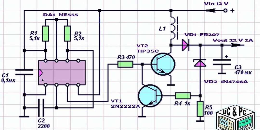 📙 DC Повышающий Преобразователь на NE555 и TIP35C (КТ819)