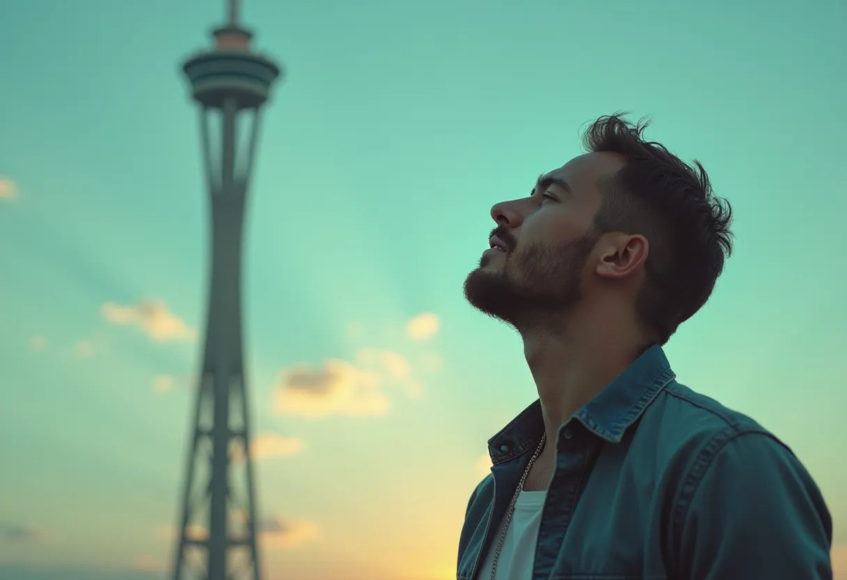 Человек у подножия будущего космического лифта