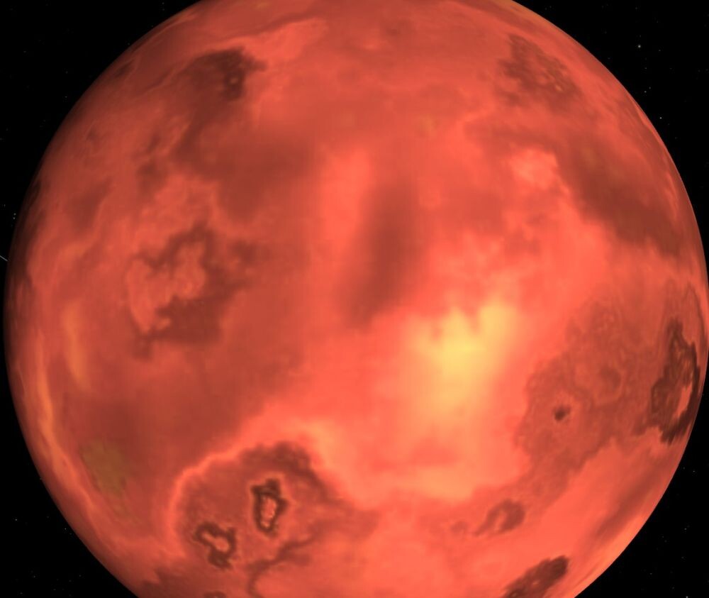 Рисунок художника, изображающий каменистую экзопланету GJ 3929 b. Источник изображения: NASA.