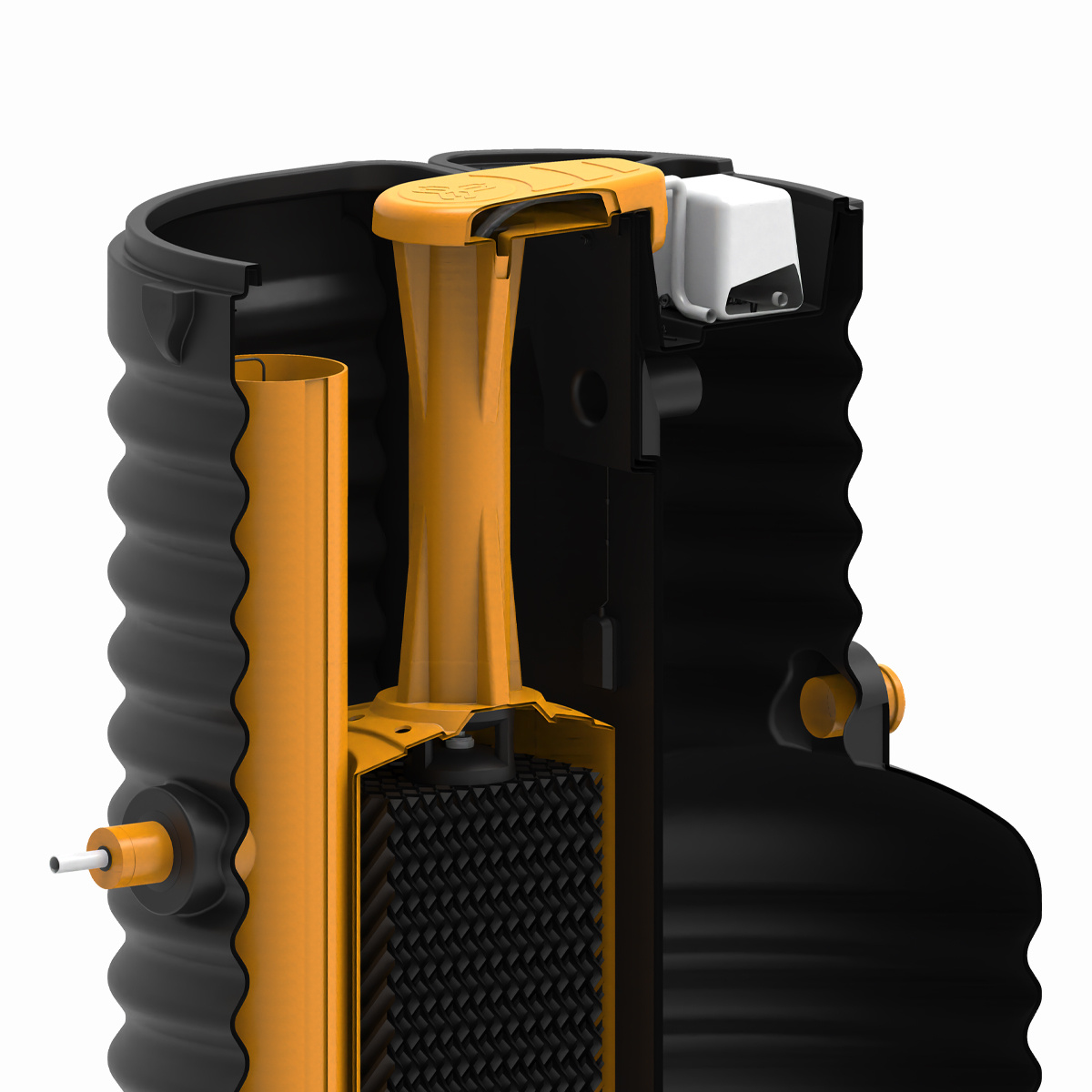 Станция биологической очистки Rostok Aero 7 от компании Экопром. Рендер взят с сайта https://ekopromgroup.ru/catalog/septiki/stantsiya-ochistli/stantsiya_biologicheskoy_ochistki_rostok_aero_2600/