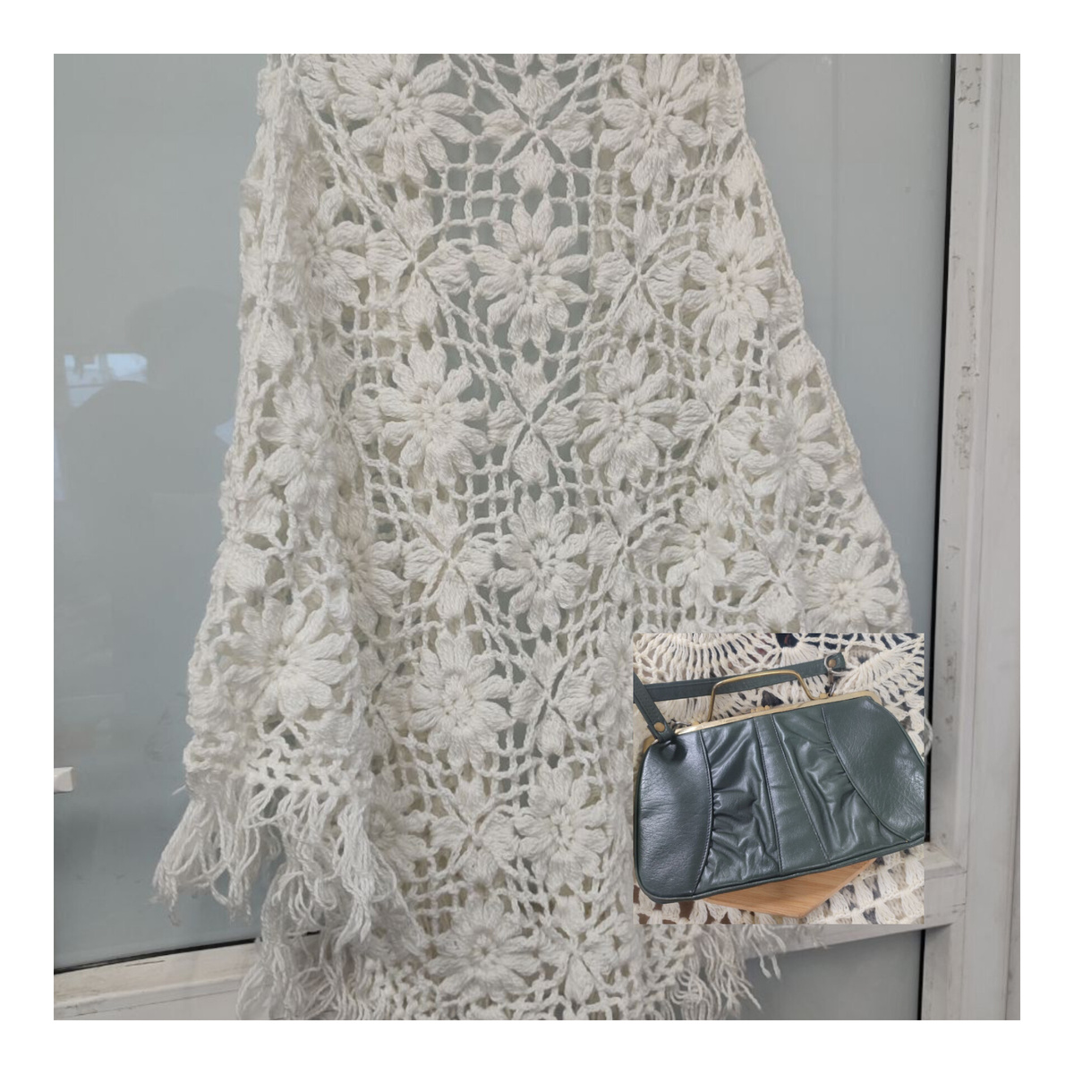 Пара шаль ручная работа+ридикюль винтаж (900+500=900 р) 