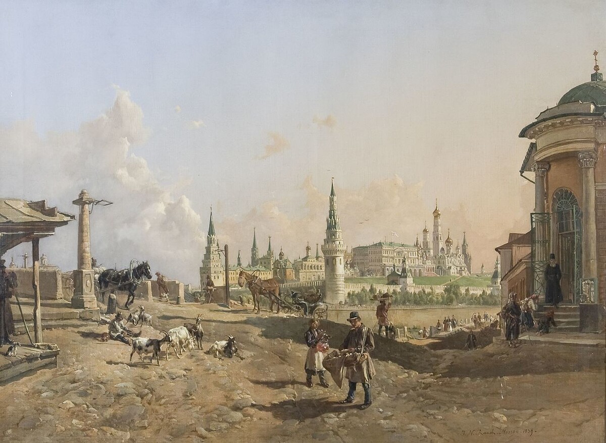 И.-Н. Раух. Вид на Московский Кремль со стороны Каменного моста