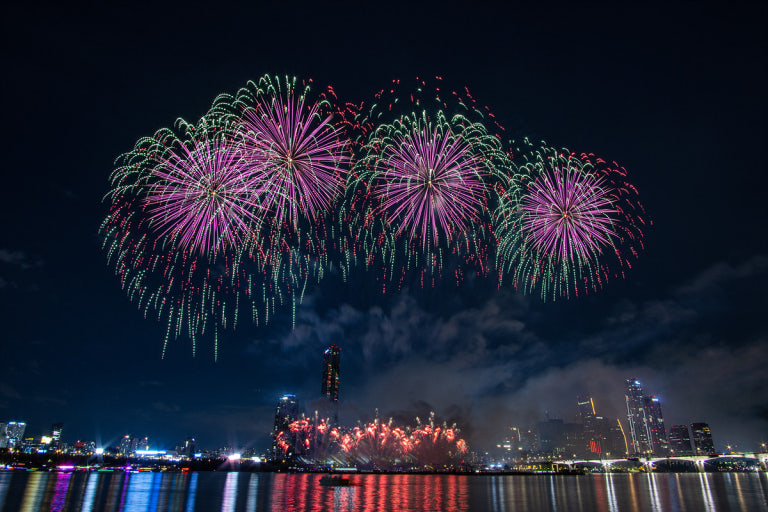 Международный фестиваль фейерверков Hanhwa в Сеуле