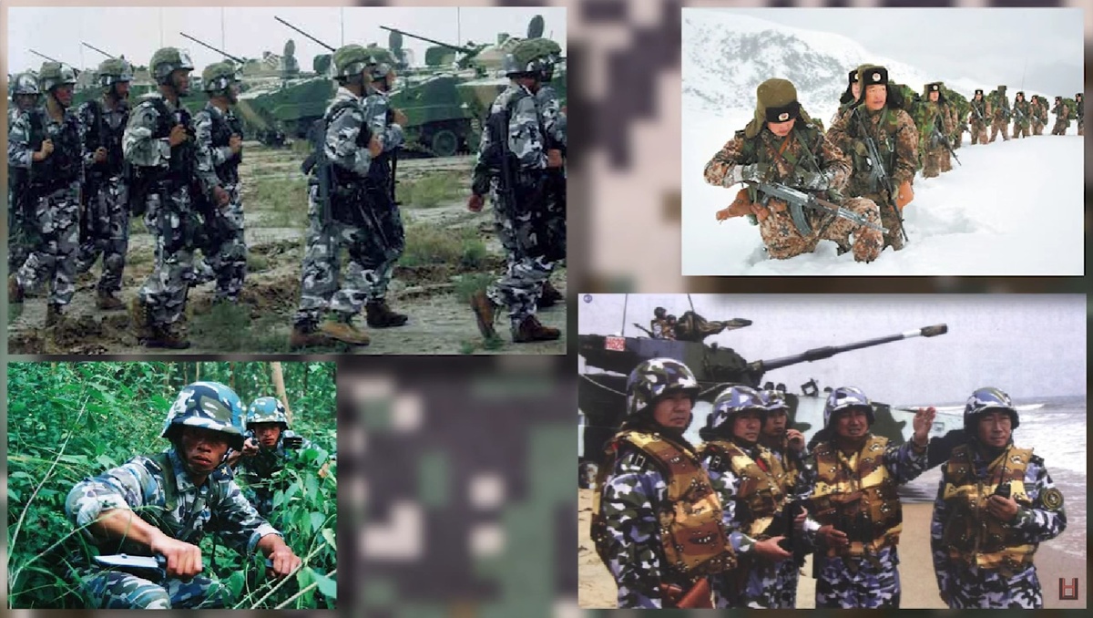 Китайское семейство пиксельных камуфляжных расцветок Тип 07 