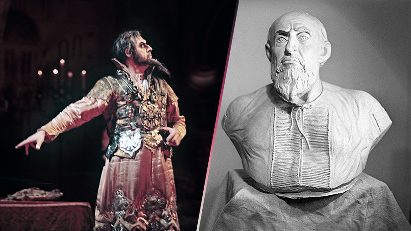     Сцена из оперы Римского-Корсакова «Псковитянка» / Скульптурная реконструкция облика царя Ивана Грозного / РИА Новости / Александр Макаров / Александр Чепрунов